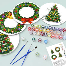 Charger l'image dans la galerie, Peinture par numéros Sets de Table 20 cm (4 pièces) - Couronne de Noël