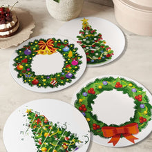 Charger l'image dans la galerie, Peinture par numéros Sets de Table 20 cm (4 pièces) - Couronne de Noël