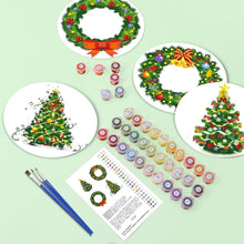 Charger l'image dans la galerie, Peinture par numéros Sets de Table 20 cm (4 pièces) - Couronne de Noël