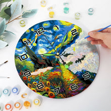 Charger l'image dans la galerie, Horloge Peinture par Numéros - Nuit étoilée et Tournesols