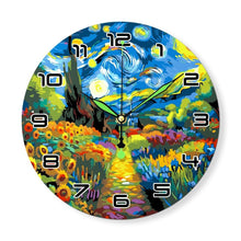 Charger l'image dans la galerie, Horloge Peinture par Numéros - Nuit étoilée et Tournesols