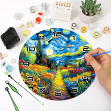 Charger l'image dans la galerie, Horloge Peinture par Numéros - Nuit étoilée et Tournesols