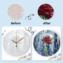 Charger l'image dans la galerie, Horloge Peinture par Numéros - Rose Enchantée