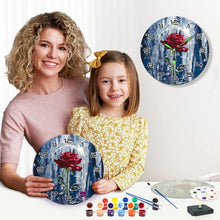 Charger l'image dans la galerie, Horloge Peinture par Numéros - Rose Enchantée