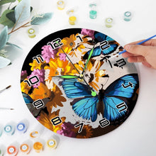 Charger l'image dans la galerie, Horloge Peinture par Numéros - Papillons et Fleurs