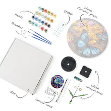 Charger l'image dans la galerie, Horloge Peinture par Numéros - Papillons et Fleurs