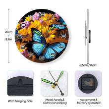 Charger l'image dans la galerie, Horloge Peinture par Numéros - Papillons et Fleurs