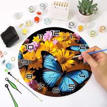 Charger l'image dans la galerie, Horloge Peinture par Numéros - Papillons et Fleurs