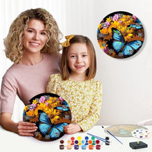 Charger l'image dans la galerie, Horloge Peinture par Numéros - Papillons et Fleurs