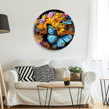 Charger l'image dans la galerie, Horloge Peinture par Numéros - Papillons et Fleurs