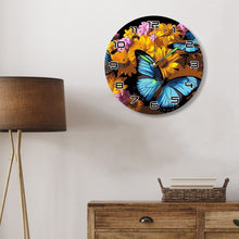 Charger l'image dans la galerie, Horloge Peinture par Numéros - Papillons et Fleurs