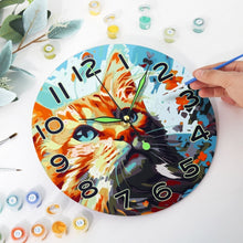 Charger l'image dans la galerie, Horloge Peinture par Numéros - Chat Curieux