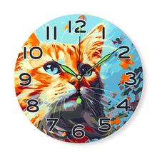 Charger l'image dans la galerie, Horloge Peinture par Numéros - Chat Curieux
