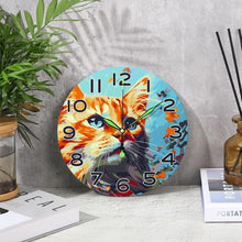 Charger l'image dans la galerie, Horloge Peinture par Numéros - Chat Curieux