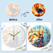Charger l'image dans la galerie, Horloge Peinture par Numéros - Chat Curieux
