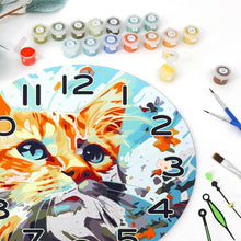 Charger l'image dans la galerie, Horloge Peinture par Numéros - Chat Curieux