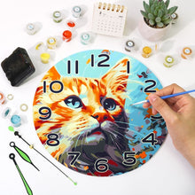 Charger l'image dans la galerie, Horloge Peinture par Numéros - Chat Curieux