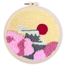 Charger l'image dans la galerie, Punch Needle Soleil levant et Cerisiers en Fleurs