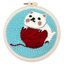 Charger l'image dans la galerie, Punch Needle Chat avec pelote de laine