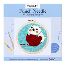 Charger l'image dans la galerie, Punch Needle Chat avec pelote de laine