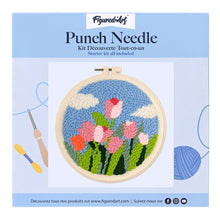 Charger l'image dans la galerie, Punch Needle Tulipes et ciel bleu