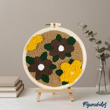 Charger l'image dans la galerie, Punch Needle Fleurs jaunes et brunes