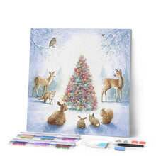 Charger l'image dans la galerie, Broderie Diamant | Broderie Diamant - Sapin de Noël et Animaux | animaux Broderie Animaux Noël | FiguredArt