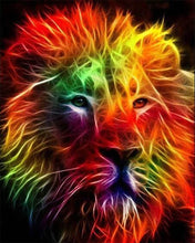 Charger l'image dans la galerie, Broderie Diamant | Broderie Diamant - Lion Multicolore Orangé | animaux Broderie Animaux lions | FiguredArt