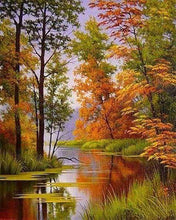 Charger l'image dans la galerie, Broderie Diamant | Broderie Diamant - Lac en Automne | Broderie Paysages paysages | FiguredArt
