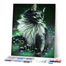 Charger l'image dans la galerie, Broderie Diamant | Broderie Diamant - Joli Chat dans les Fleurs | animaux Broderie Animaux chats fleurs | FiguredArt