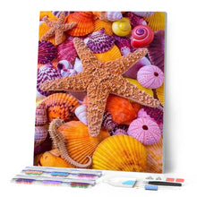 Charger l'image dans la galerie, Broderie Diamant | Broderie Diamant - Etoiles de Mer et Coquillages colorés | animaux Broderie Animaux | FiguredArt