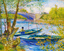 Charger l'image dans la galerie, Diamond Painting - Broderie Diamant - La pêche au Printemps, Pont de Clichy - Van Gogh 40x50cm toile tendue sur châssis