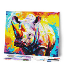 Charger l'image dans la galerie, Broderie Diamant - Rhinocéros Coloré Abstrait