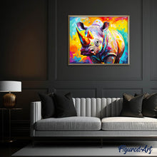 Charger l'image dans la galerie, Broderie Diamant - Rhinocéros Coloré Abstrait