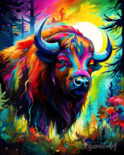 Charger l'image dans la galerie, Diamond Painting - Broderie Diamant - Bison Coloré Abstrait 40x50cm toile tendue sur châssis