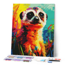 Charger l'image dans la galerie, Broderie Diamant - Suricate Coloré Abstrait 40x50cm toile tendue sur châssis