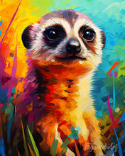 Charger l'image dans la galerie, Diamond Painting - Broderie Diamant - Suricate Coloré Abstrait 40x50cm toile tendue sur châssis