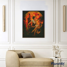 Charger l'image dans la galerie, Broderie Diamant - Femme assise Art Déco 40x50cm toile tendue sur châssis