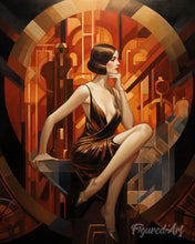 Charger l'image dans la galerie, Diamond Painting - Broderie Diamant - Femme assise Art Déco
