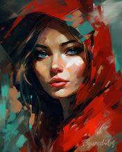 Charger l'image dans la galerie, Diamond Painting - Broderie Diamant - Femme au foulard rouge