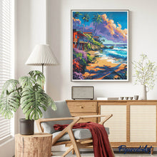 Charger l'image dans la galerie, Broderie Diamant - Maisons en bord de plage