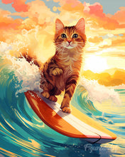 Charger l'image dans la galerie, Diamond Painting - Broderie Diamant - Chat surfeur