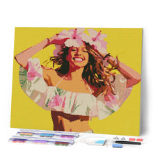 Charger l'image dans la galerie, Broderie Diamant - Fille joyeuse 40x50cm toile tendue sur châssis