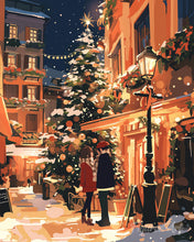 Charger l'image dans la galerie, Diamond Painting - Broderie Diamant - Couple en Ville à Noël 40x50cm toile tendue sur châssis