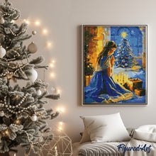 Charger l'image dans la galerie, Broderie Diamant - Prière de la Veillée de Noël 40x50cm toile tendue sur châssis