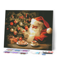 Charger l'image dans la galerie, Broderie Diamant - Soirée du Père Noël Joyeux 40x50cm toile tendue sur châssis