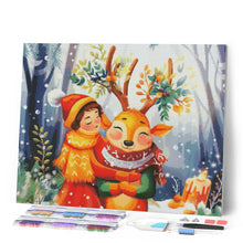 Charger l'image dans la galerie, Broderie Diamant - Amis de la Forêt de Noël 40x50cm toile tendue sur châssis