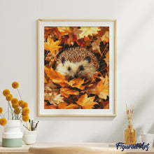 Charger l'image dans la galerie, Broderie Diamant - Hérisson dans les feuilles d'Automne