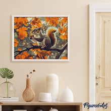 Charger l'image dans la galerie, Broderie Diamant - Écureuil en Automne