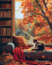 Charger l'image dans la galerie, Diamond Painting - Broderie Diamant - Vue du Chat en Automne